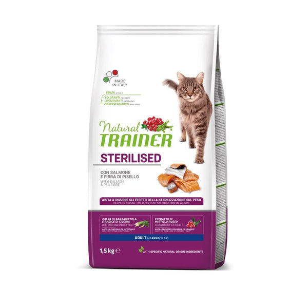 TRAINER GATTO NATURAL ADULTO STERILIZZATO SALMONE 1,5 KG