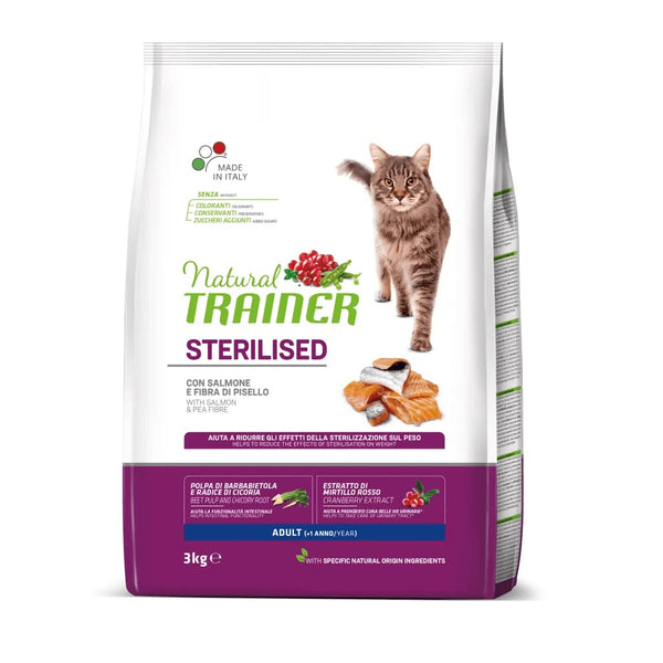 TRAINER GATTO NATURAL ADULTO STERILIZZATO SALMONE 3 KG