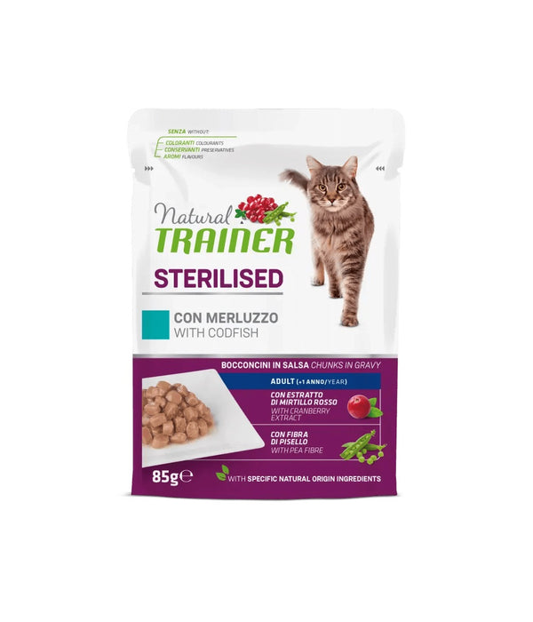 TRAINER GATTO NATURAL ADULTO STERILIZZATO MERLUZZO 85 GR
