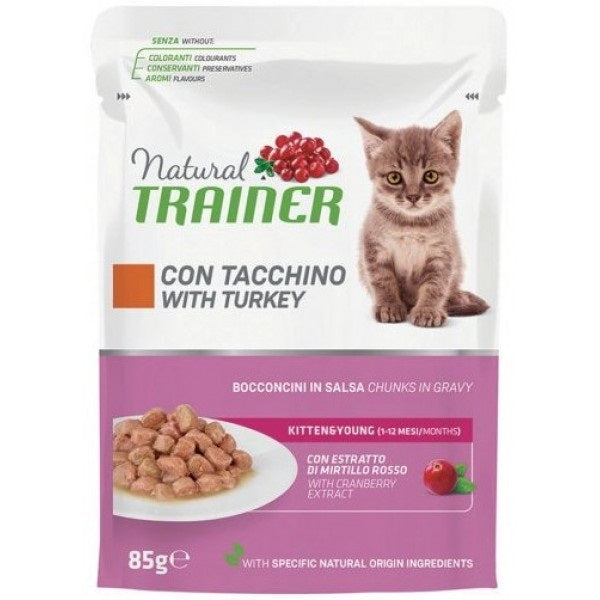 TRAINER GATTO NATURAL KITTEN&YOUNG TACCHINO 85 GR