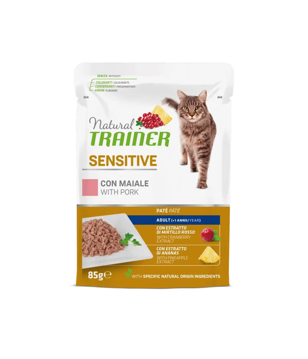 TRAINER GATTO NATURAL SENSITIVE MAIALE 85 GR