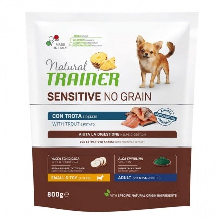 TRAINER CANE NATURAL SENSITIVE NO GRAIN ADULTO MINI TROTA 800 GR
