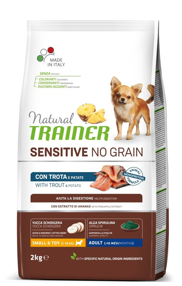 TRAINER CANE NATURAL SENSITIVE NO GRAIN ADULTO MINI TROTA 2 KG