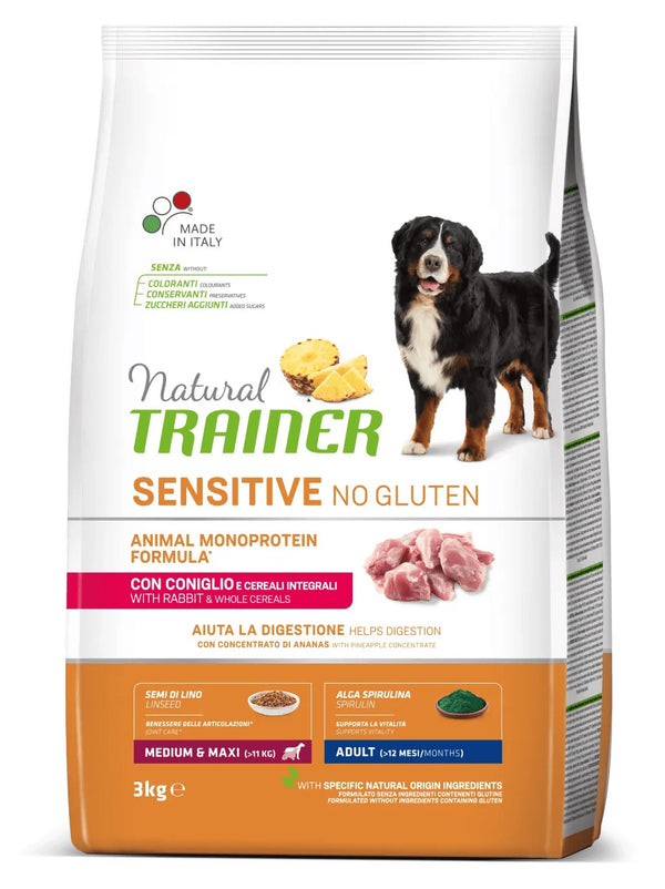 TRAINER CANE NATURAL SENSITIVE ADULTO MEDIUM&MAXI CONIGLIO 3 KG