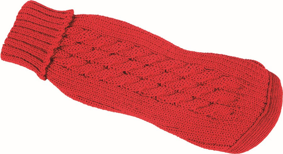 FASHION DOG CANE MAGLIONE TRECCIA TG 43 ROSSO