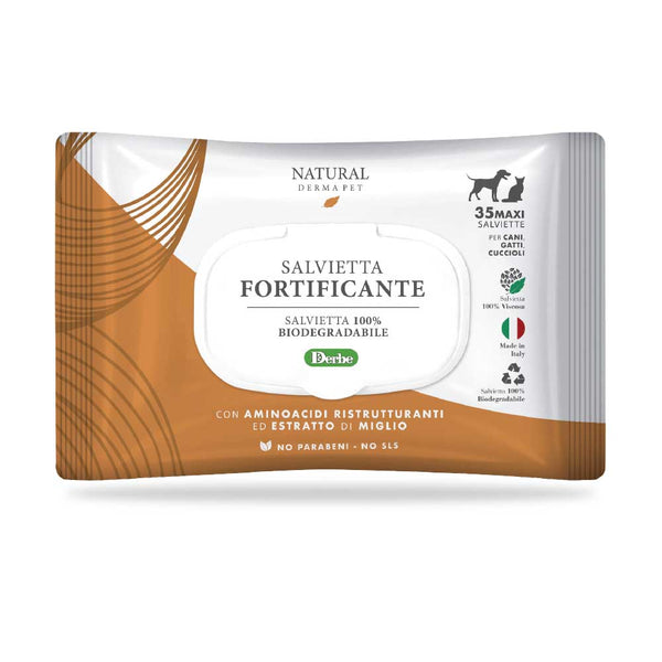 NATURAL DERMA PET SALVIETTA "FORTIFICANTE" CF. (35 PZ) AMINOACIDI RISTRUTTURANTI & ESTRATTO DI MIGLIO