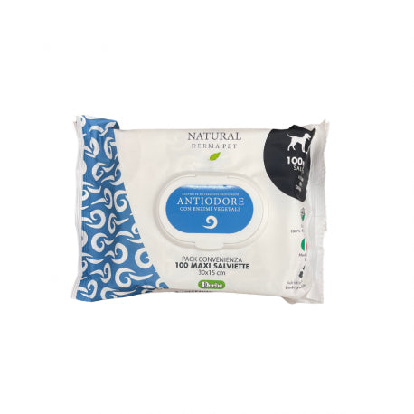 NATURAL DERMA PET SALVIETTE DETERGENTI CF. (100 PZ) ANTIODORE