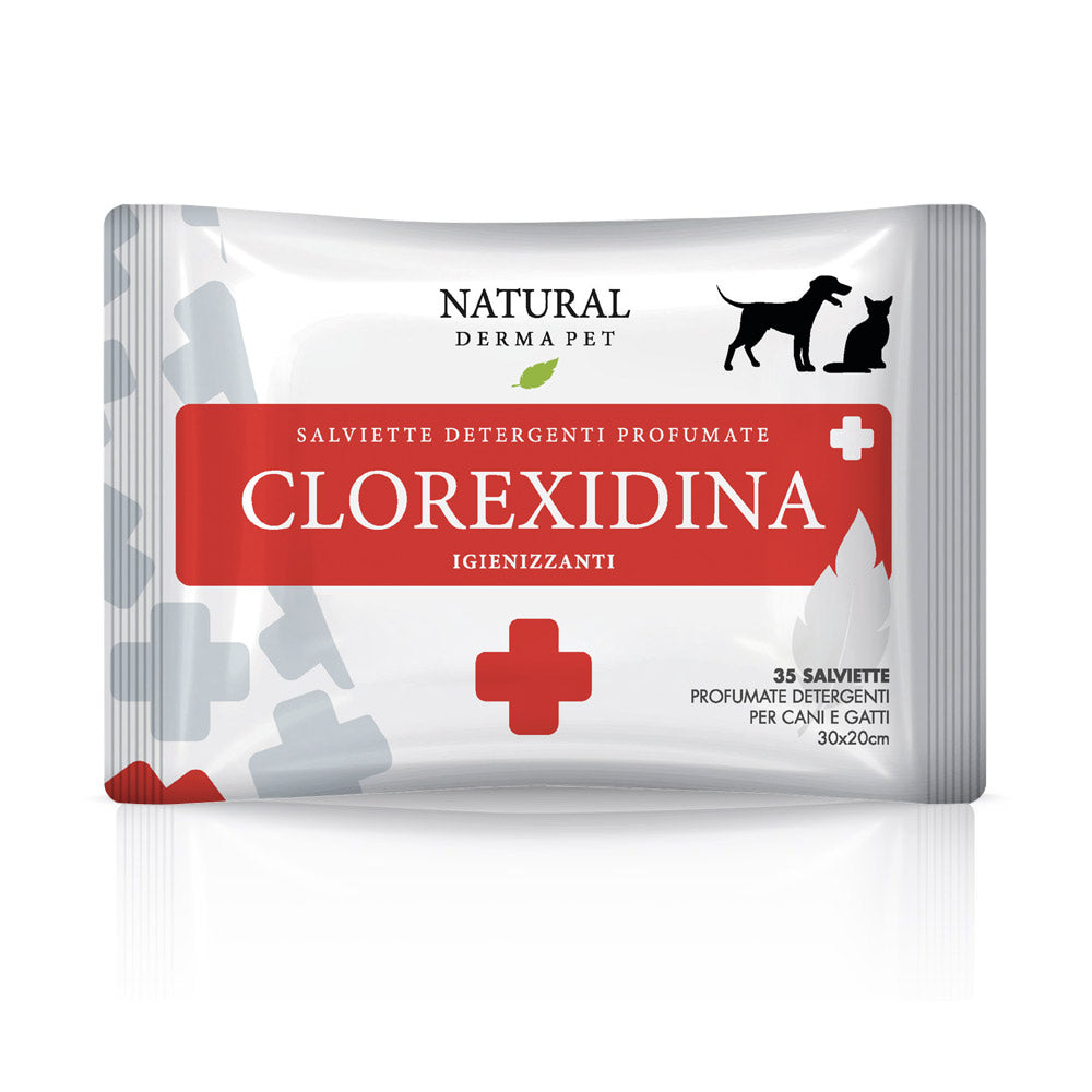 NATURAL DERMA PET SALVIETTE DETERGENTI PROFUMATE CF. (35 PZ) CLOREXIDINA