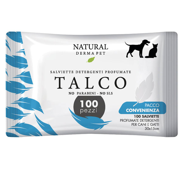 NATURAL DERMA PET SALVIETTE DETERGENTI PROFUMATE CF. (100 PZ) TALCO