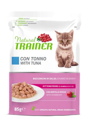 TRAINER GATTO NATURAL KITTEN&YOUNG TONNO BUSTA 85 GR