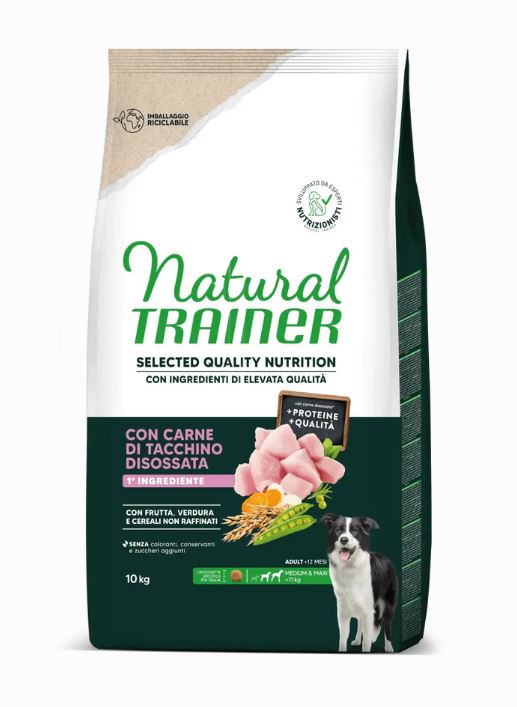 TRAINER CANE NATURAL SQN ADULTO MEDIUM&MAXI TACCHINO 10 KG