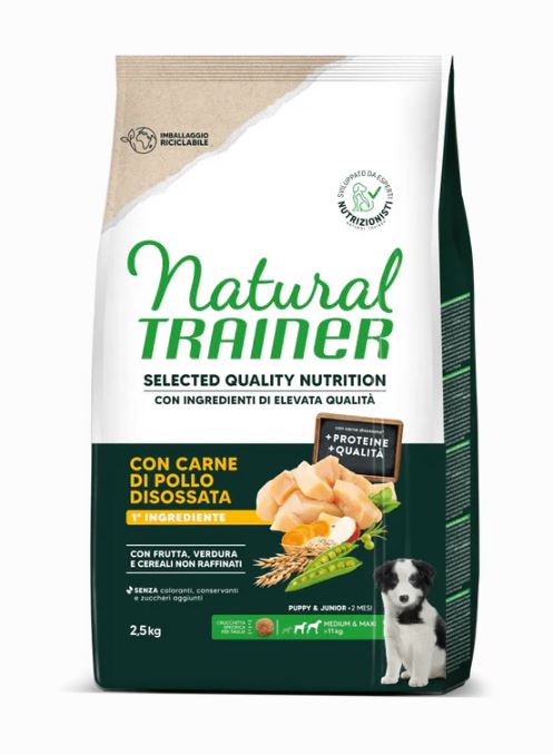 TRAINER CANE NATURAL SQN PUPPY MEDIUM&MAXI POLLO 2,5 KG