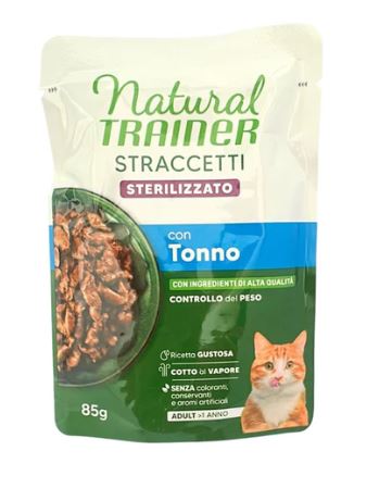 Trainer Gatto Natural Straccetti Adulto Sterilizzato Tonno 85 g