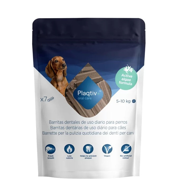 PLAQTIV+ ORAL CARE CANE STICK ORALI TG. "S" 5-10 KG CF. (7 PZ)