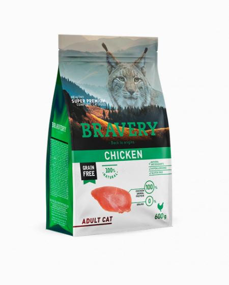 BRAVERY GATTO ADULTO POLLO 600 GR