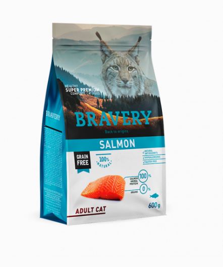 BRAVERY GATTO ADULTO SALMONE 600 GR