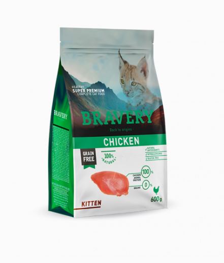BRAVERY GATTO KITTEN POLLO 600 GR