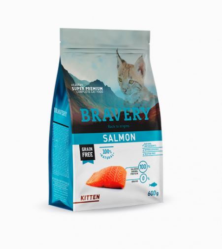 BRAVERY GATTO KITTEN SALMONE 600 GR