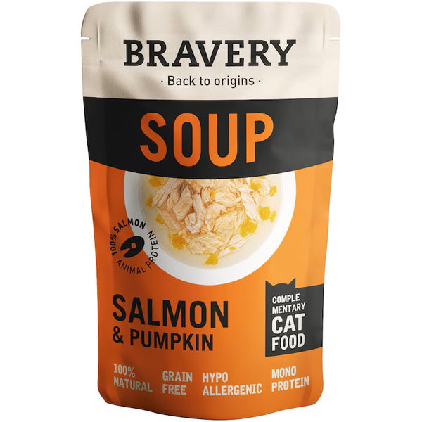 BRAVERY GATTO SOUP ADULTO SALMONE & ZUCCA BUSTINA 40 GR