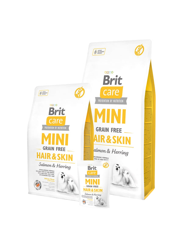 BRIT CARE CANE MINI GRAIN FREE HAIR&SKIN SALMON&HERRING 7 KG