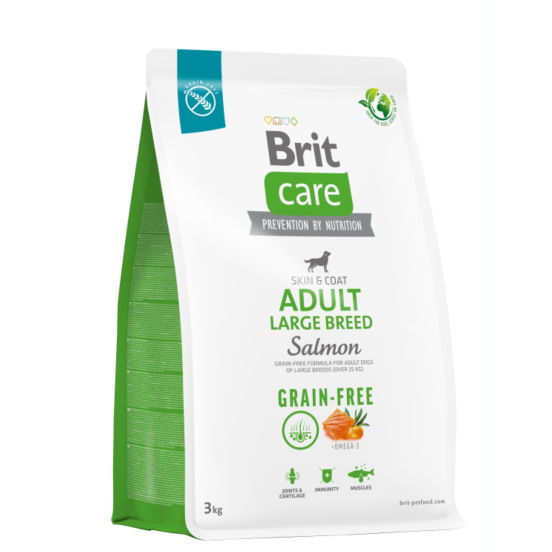 BRIT CARE CANE GRAIN FREE ADULT LARGE SALMON 3 KG