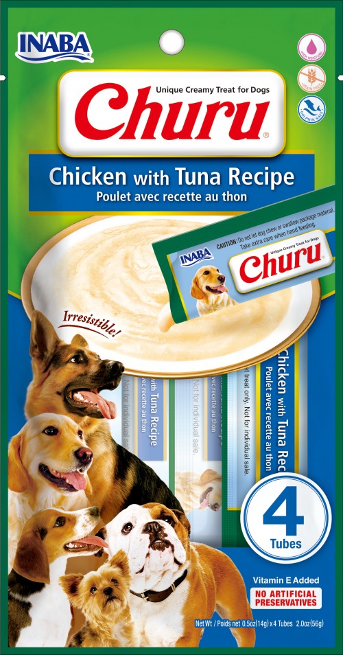 INABA CANE SNACK CHURU CF. (4X14) GR RICETTA DI POLLO & TONNO