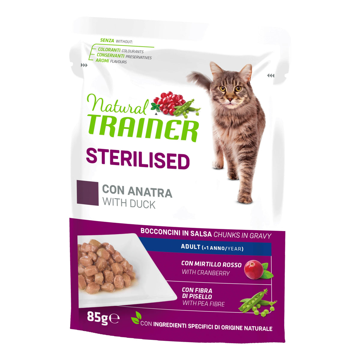 TRAINER GATTO NATURAL ADULTO STERILIZZATO ANATRA 85 GR