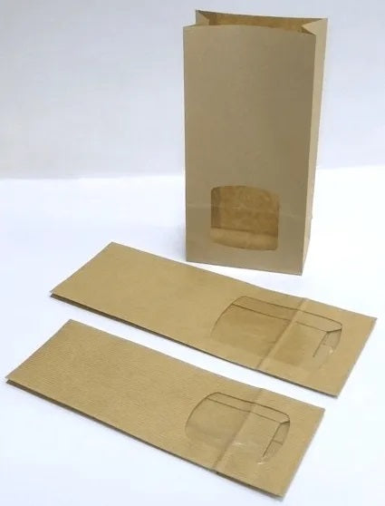 SACCHETTI KRAFT PER BISCOTTI "I GOLOSES" 10x6x29+5 CM CF. (50 PZ) AVANA PICCOLI