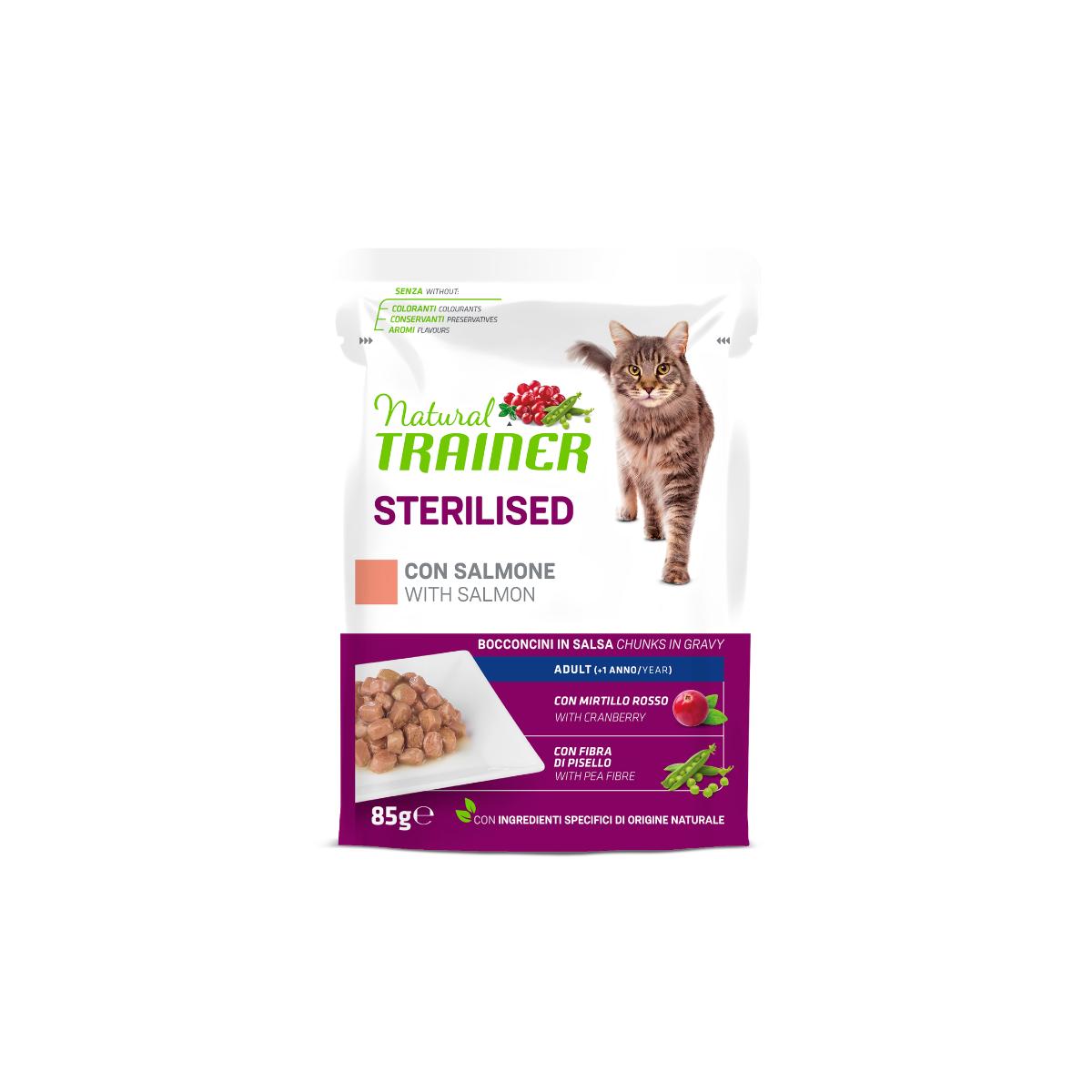 TRAINER GATTO NATURAL ADULTO STERILIZZATO SALMONE 85 GR