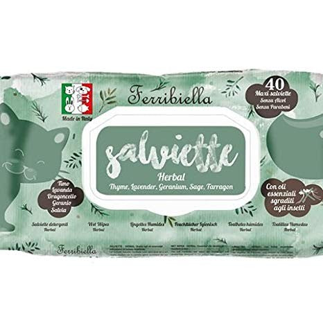 FERRIBIELLA SALVIETTE MAXI HERBAL (TIMO,LAVANDA,DRAGONCELL, GERANIO E SALVIA) 40 PZ