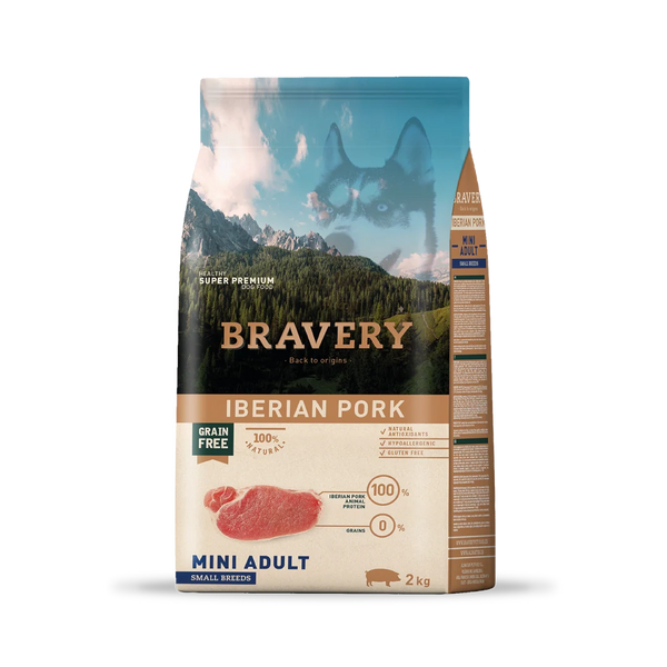 BRAVERY CANE ADULTO MINI MAIALE IBERICO 2 KG