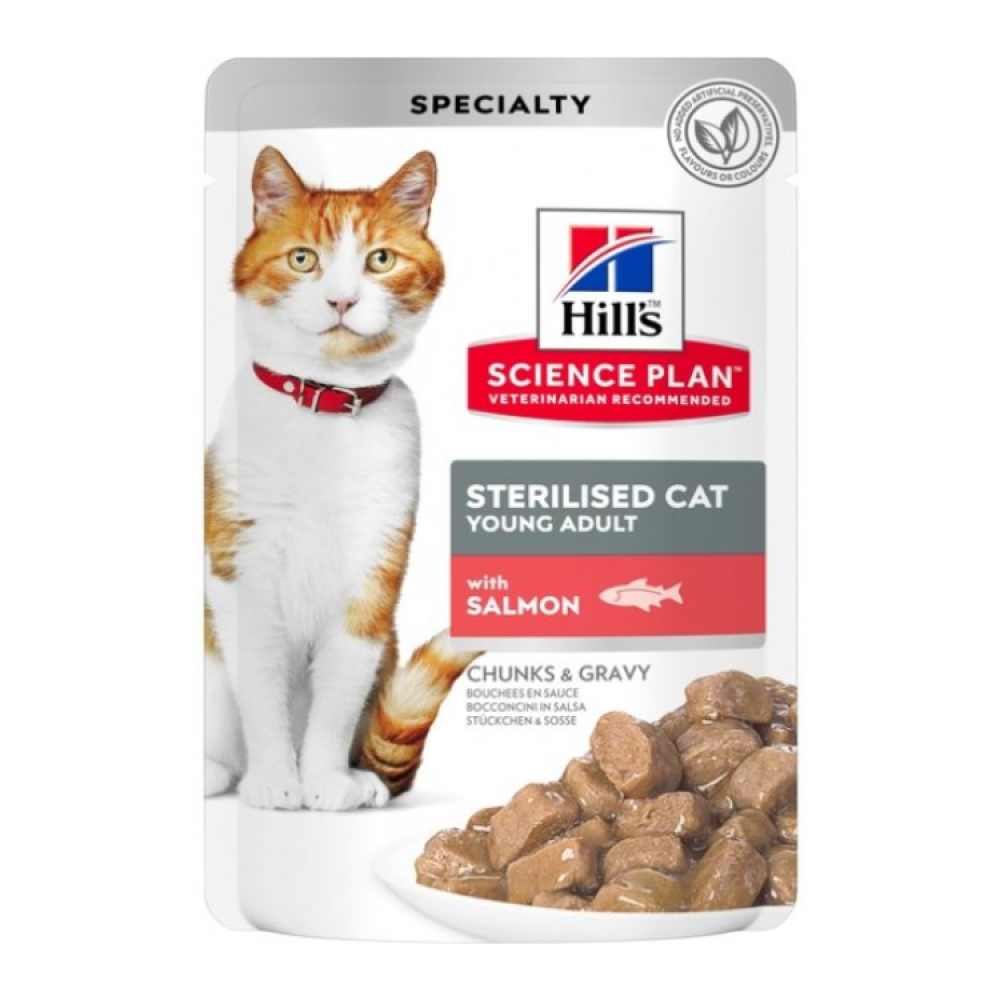 HILL'S FELINE YOUNG ADULT STERILISED SALMON BUSTA 85 GR