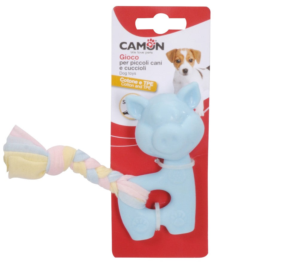 CAMON CANE GIOCO PER CUCCIOLI ANIMALETTI IN GOMMA & COTONE (colori assortiti)