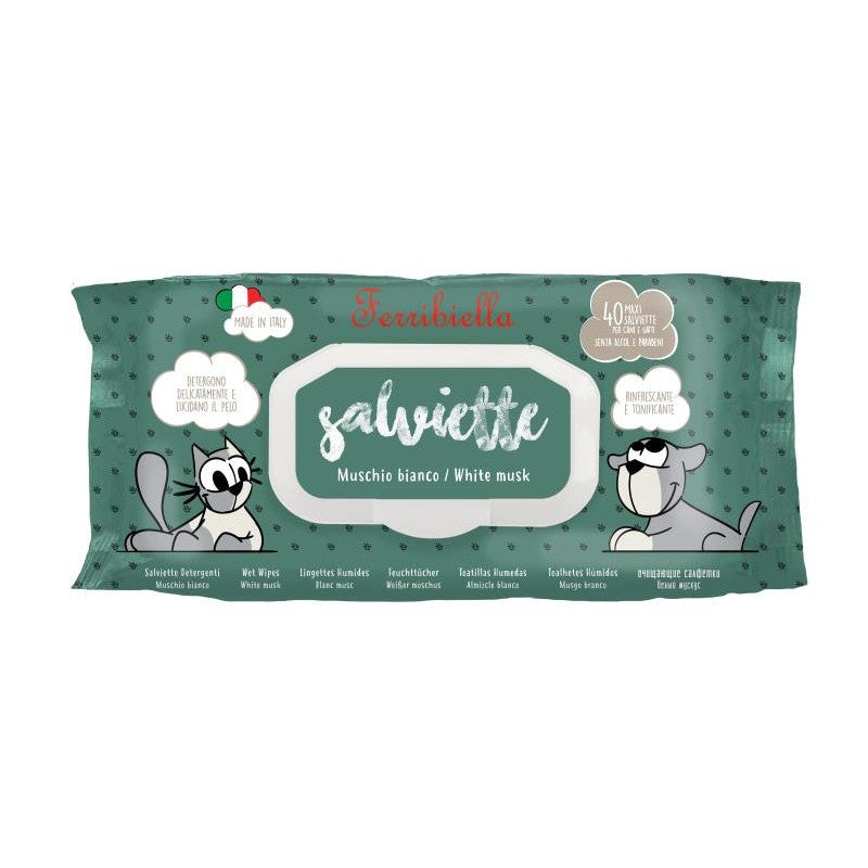 FERRIBIELLA SALVIETTE MAXI MUSCHIO BIANCO 40 PZ