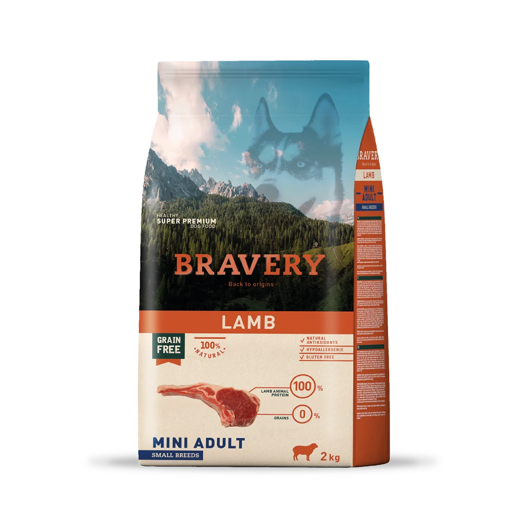 BRAVERY CANE ADULTO MINI AGNELLO 2 KG