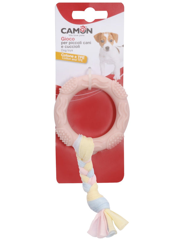 CAMON CANE GIOCO PER CUCCIOLI ANELLO CON CON CORDA (colori assortiti)