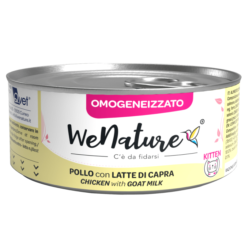 WENATURE GATTO LATTINA OMOGENEIZZATO KITTEN POLLO & LATTE DI CAPRA 70 GR